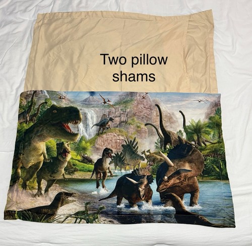 Dinosaur Full Sz Bed Comp. Set 3D Duvet, Shams,Sheet,Pillowcases,2 Curtains,Wall - 第 4/9 張圖片