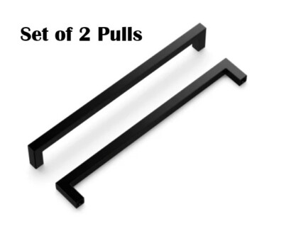 Hickory Hardware Skylight 8-13/16 Inch C to C Square Pull Set of 2 Matte Black