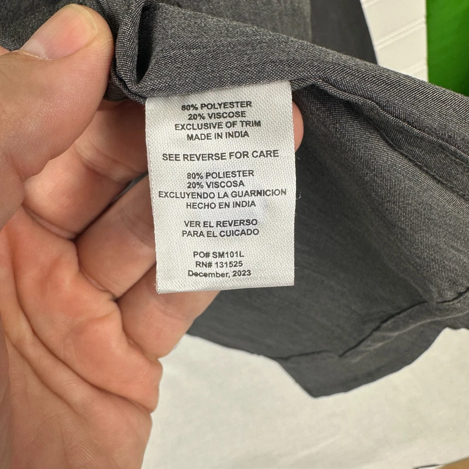 Camisa Spring & Mercer Mujer XL Negra Viscosa Cuello Extendido Manga Larga Abotonada Foto 4 de 4