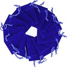 100pcs Blue 2 X 2.8 inch Jewelry Pouches Velvet Gift Bags Wedding Favors