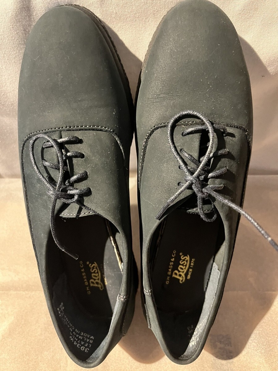 GH Bass Oxford Lace up Shoes Suede Navy Blue Size 7.5M Women  display picture 2
