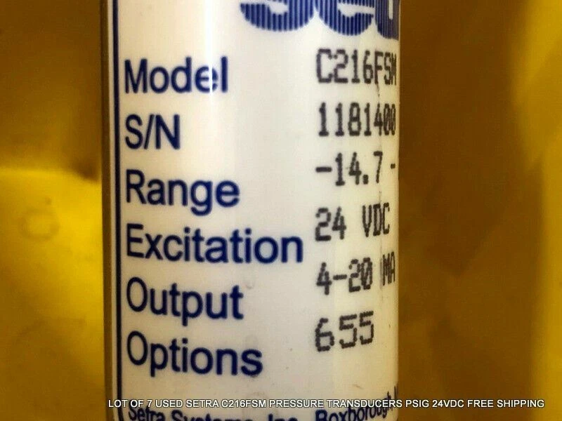 LOTE DE 7 TRANSDUCTORES DE PRESIÓN SETRA C216FSM USADOS PSIG 24 VDC ENVÍO GRATUITO Foto 2 de 4