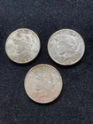 3 PC LOT 1922-S BU PEACE DOLLARS