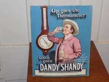 Vintage Dandy Shandy Cardboard Counter Display Sign