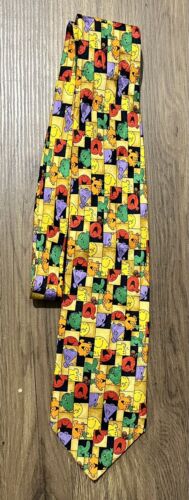 Vintage 1996 Mr Men & Little Miss Roger Hargreaves 100% Silk Tie Made in Italy - Picture 1 of 3