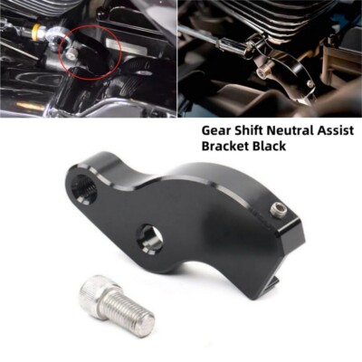 Black Gear Shift Neutral Assist Bracket For Harley Touring Bagger & M8 Softail