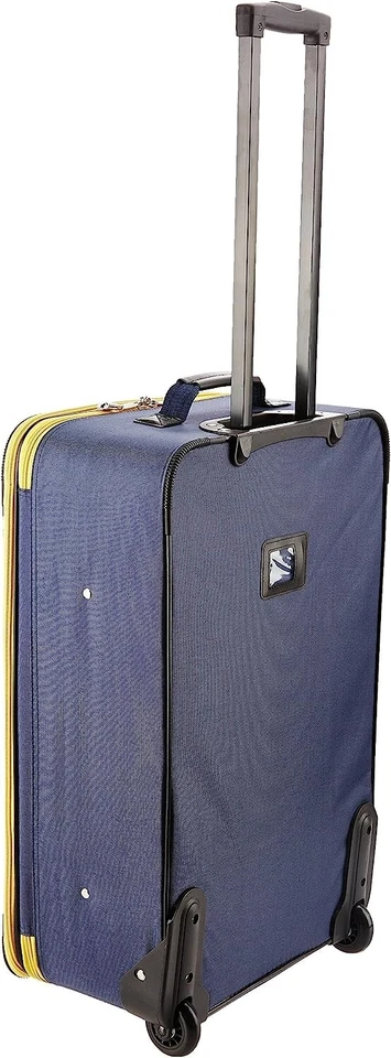 Rockland 4 Piece Upright Luggage Set Expandable Softside 28" 24" 20" 14" Navy - Image 2 of 4