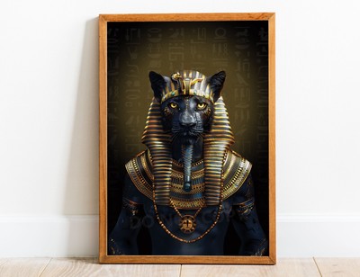 Ägyptische Göttin Sekhmet 01 Wandkunst, ägyptischer Kunstdruck