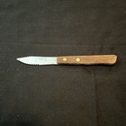 Vintage Japan Paring Knife Stainless 2-1/2” Partially Serrated Wood Handle — photo 1