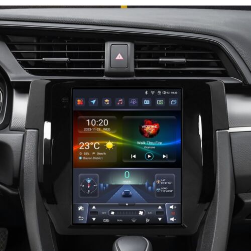 9.7" Tesla screen Android 13 Car Stereo Radio GPS For Honda civic 2016-2020 USA - Picture 1 of 6