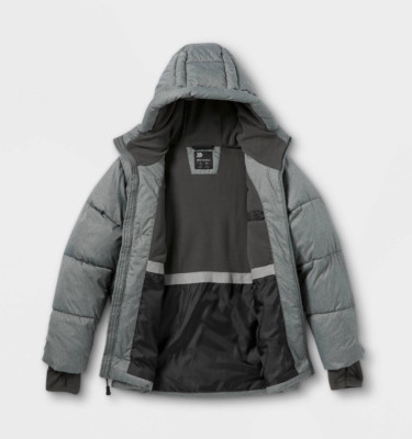 All In Motion Boys' Short Puffer Jacket Size Extra Large 16  In Gray NWT
