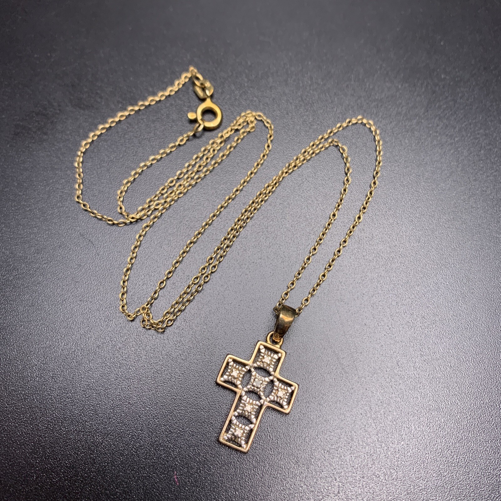 Ross Simons Cross Pendant Necklace Marked Sterling Silver 925 Gold Tone |  eBay
