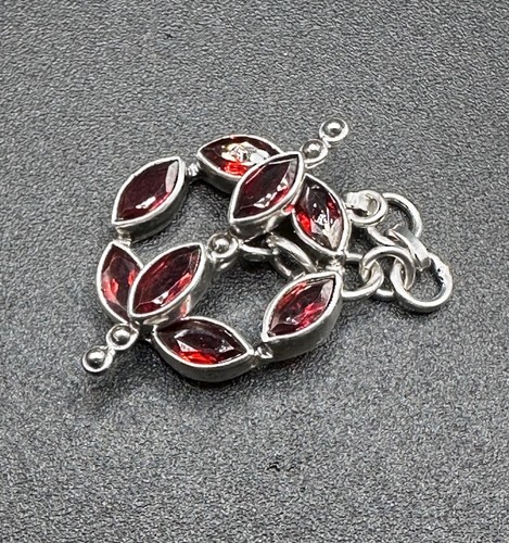 Garnet Sterling Silver Toggle & Bar Clasp, New Jewelry Making Supplies, 6.6 Gr