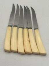 Quikut Quikkle Stainless Knife Set Of 6 Vintage 1970’s Dinner Knives