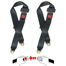 2pack Universal Lap Seat Belt 2 Point Adjustable Retractable Car Single Seat Lap