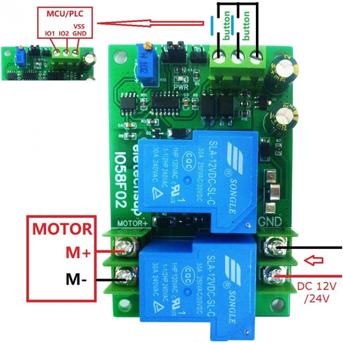 DC12V 10A Power Brushed DC Overload Overcurrent Protect Forward Reverse Control - Picture 7 of 11