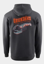 Grundens Logo DWR Displacement Hoodie Black Lobsterman 50506-075