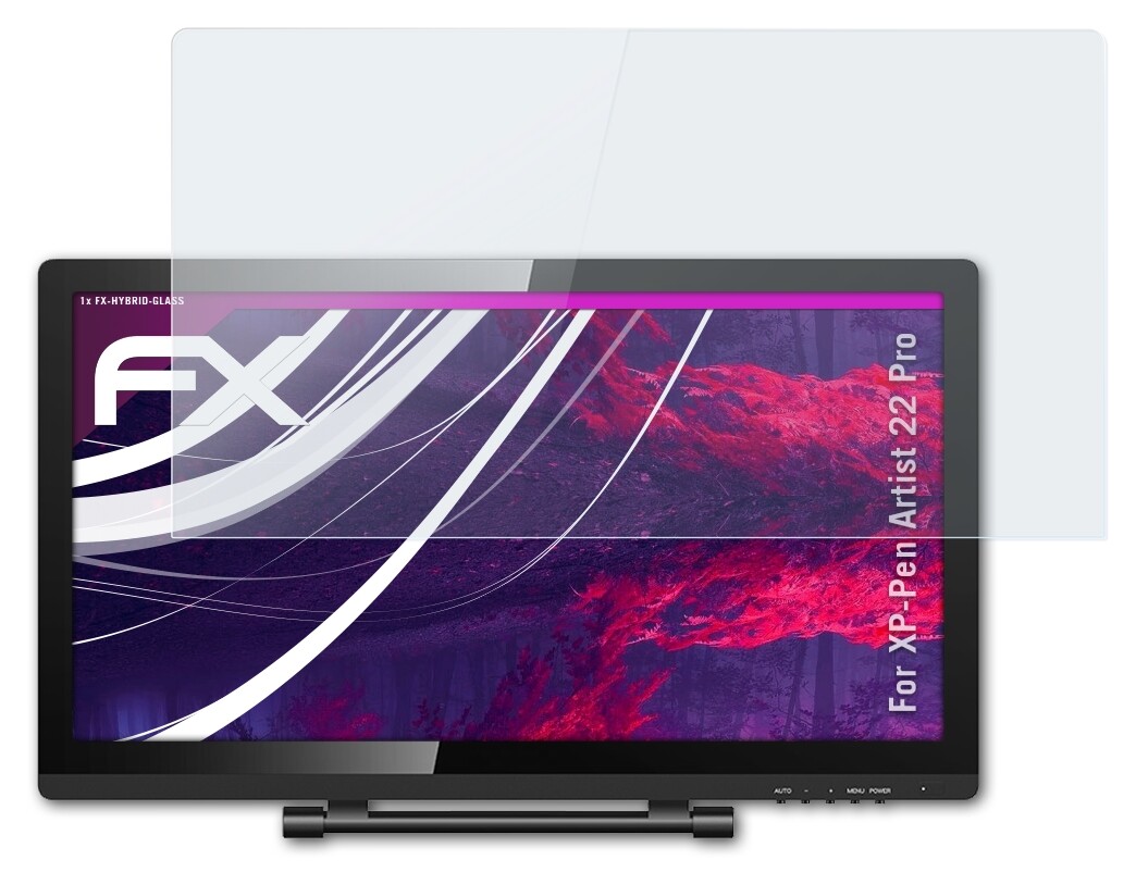 atFoliX Schutzfolie für XP-PEN Artist 22HD, (2 Folien), Entspiegelnd und stoßdämpfend