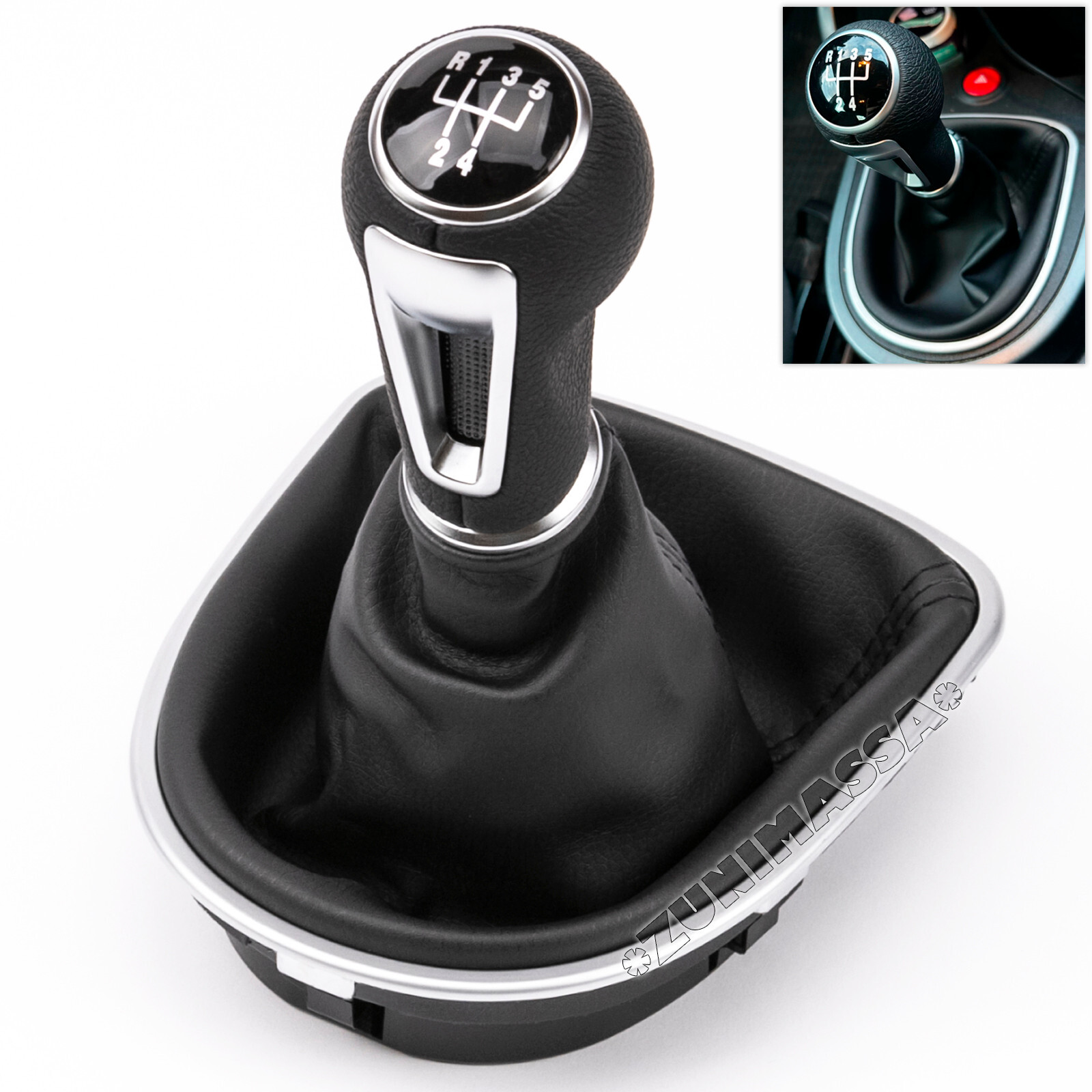 Pommeau de vitesse 5 rapports Seat Leon 2 en cuir perforé pour un passage de vitesse fluide