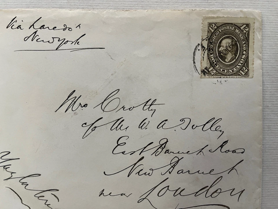 México 12c Brown Hidalgo Medallion On Cover. June 1892 To England Via Laredo NY - Image 3 of 4