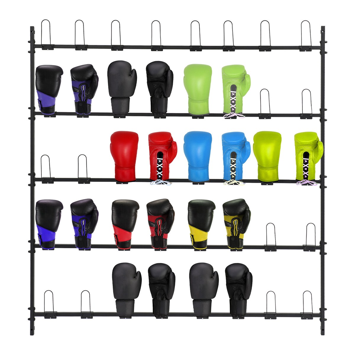 5-Tier Wall-Mounted Boxing Glove Storage Rack for 40 Pairs