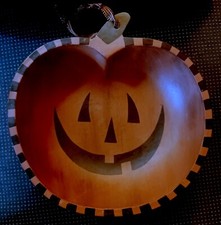 WOODEN PUMPKIN BOWL-9 1/2" X 9" X 3"-BEAUTIFUL