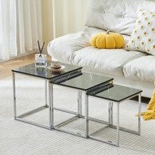 NICEME Nested Tables Set of 3, 3pcs Square Side Table End Table for Living Room