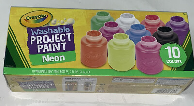 Crayola Washable Kids Neon Paint Set 2oz Bottles 10 Ct Assorted