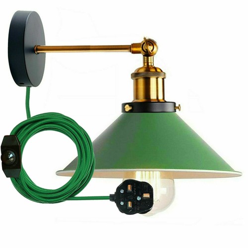 Plug In Wall Light Indoor Wall Lamp With Dimmer Switch Metal Industrial E27 - Picture 21 of 68