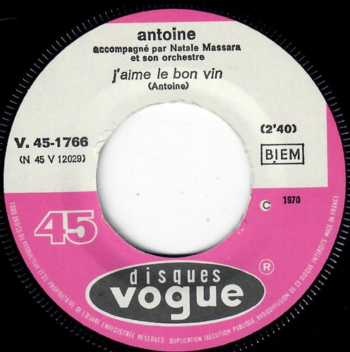 ANTOINE Ra-ta-ta J'aime le bon vin 1970 French 70s pop SP Disques Vogue 45 T - Picture 4 of 4