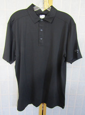 NWT Callaway Opti-Dri Classic 1/4 Button Black Polyester Polo Shirt Men's Size L