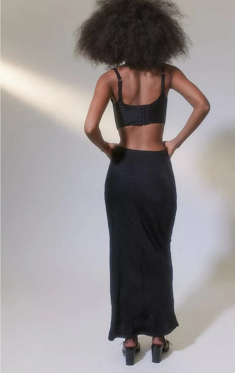 Urban outfitters clearance black satin skirt