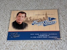 2004 JOHN TRAVOLTA DONRUSS LEATHER & LUMBER FANS OF THE GAME INSERT FG-1 YANKEES
