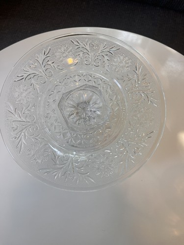 Indiana Glass Tiara 9” Two-Tier Cake Pedestal Stand Clear Pressed Sandwich Glass - Picture 11 of 24