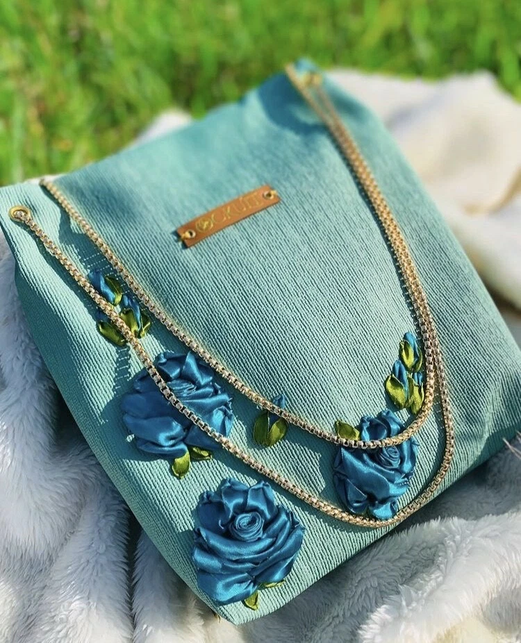 New Ladies Handmade Floral Embroider Chain Strap Designer Women's Shoulder  Bag