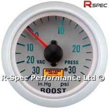 Silver Face 52mm Mechanical Turbo Boost Pressure Gauge PSI With Fitting Kit