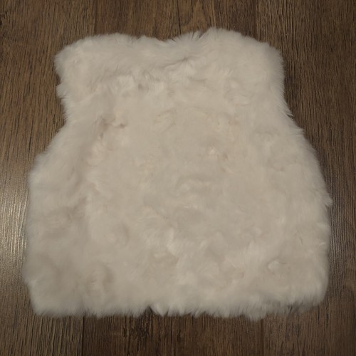 CREAM FAUX FUR GILET EUR 92 BABY GIRLS H&M WINTER PARTY TOWIE CELEB TODDLER LOVE - Picture 5 of 6