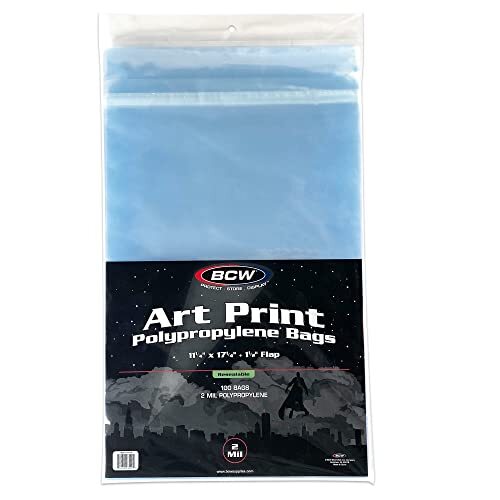 11x17 Resealable Art Print Bags Clear Sleeves for Art Prints Acid