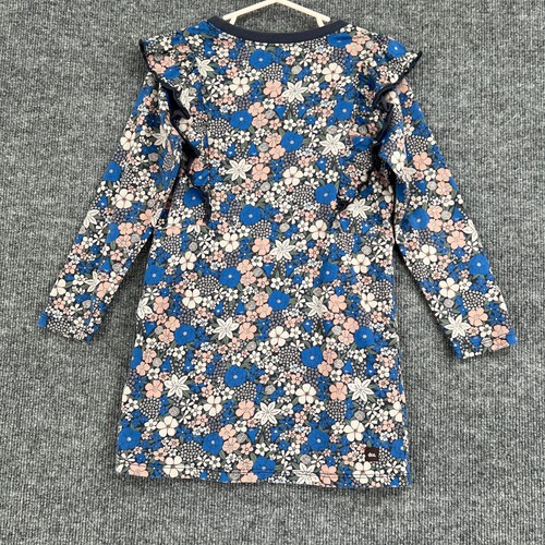 Tea Collection Ruffled Ditsy Floral Shift Dress Tunic Girls 4 Jersey Knit Cotton - Picture 6 of 9