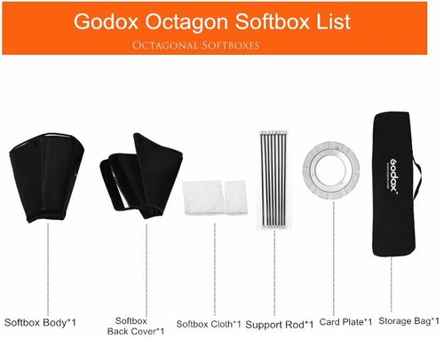UK Godox Softbox 95cm 37" Octagon Studio Softbox+Bowens Mount For Flash Light UK - Picture 8 of 12