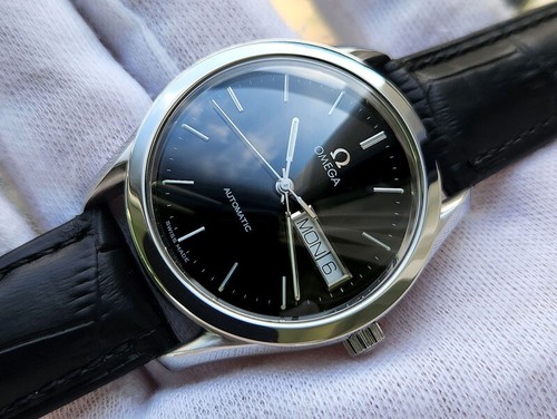 OMEGA AUTOMATIC MAISON FONDEE EN 1848 DAY&DATE 1660299 BLACK DIAL MEN'S WATCH - Picture 10 of 21
