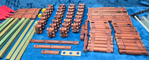 Vintage Original Lincoln Logs No. 5C Tube Tin Lid *257 pcs* Instead Of 208 - Picture 8 of 23