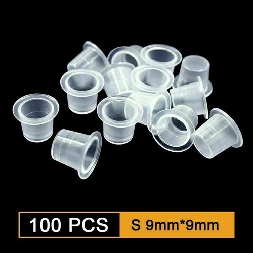 100/200/300/500 pz tappi di inchiostro tazze di plastica forniture per tatuaggi tazze di inchiostro tazza supporto - Foto 7 di 11