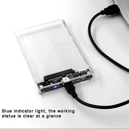 USB 3.0 to SATA III 2.5" HDD/SSD Enclosure Transparent Case UASP Support Gift - Picture 15 of 24