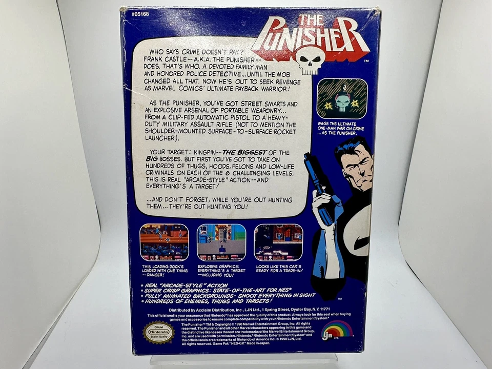 The Punisher ( Nintendo NES ) Authentic Tested Near Mint Game + Original Box - Image 3 of 4