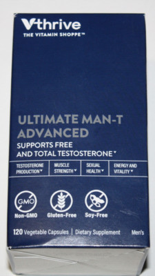 The Vitamin Shoppe Ultimate Man-T Advanced Vitamins 120 capsules Exp 05/25 NEW