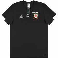WALES 2018-19 TRAINING SHIRT (L, M) PLAYER ISSUE BLACK FOOTBALL SOCCER JERSEY