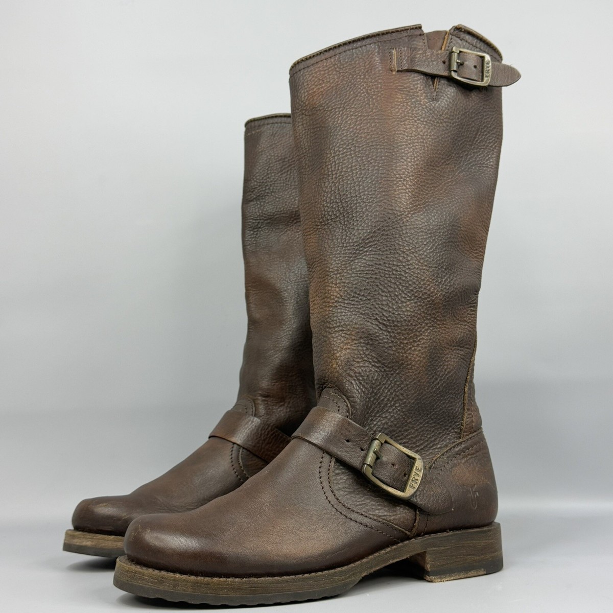 FRYE Women's 77609 Veronica Slouch Leather Riding Boots Dark Brown