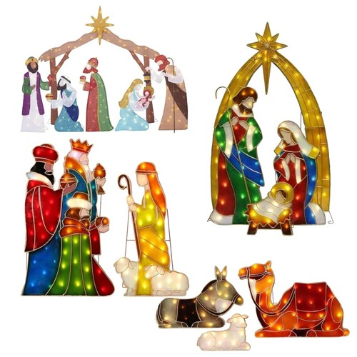 Led Nativity Scene Series Ground Stake Acrylic Jesus Nativity Set Ornament