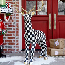 Mackenzie-Childs Courtly Check Outdoor Standing Deer